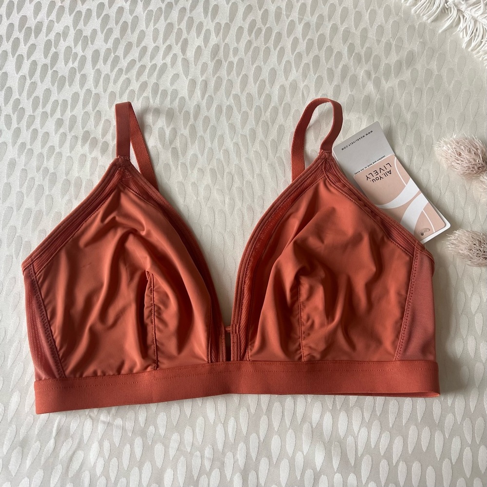 All.You. LIVELY Target Mesh Trim Bralette Terracotta Size 2 D DD DDD